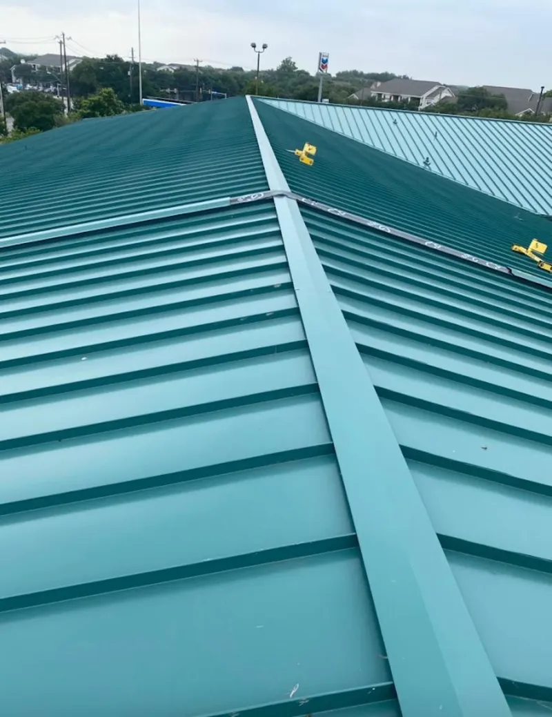 Green commercial metal roof ridge and valley for Metal Roof Repair in Silver City